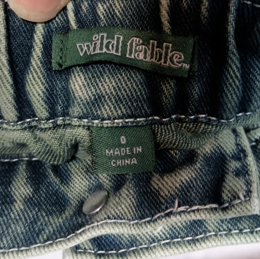 Wild Fable Green/Blue Denim Highโ Waisted Shorts - Picture 5 of 5